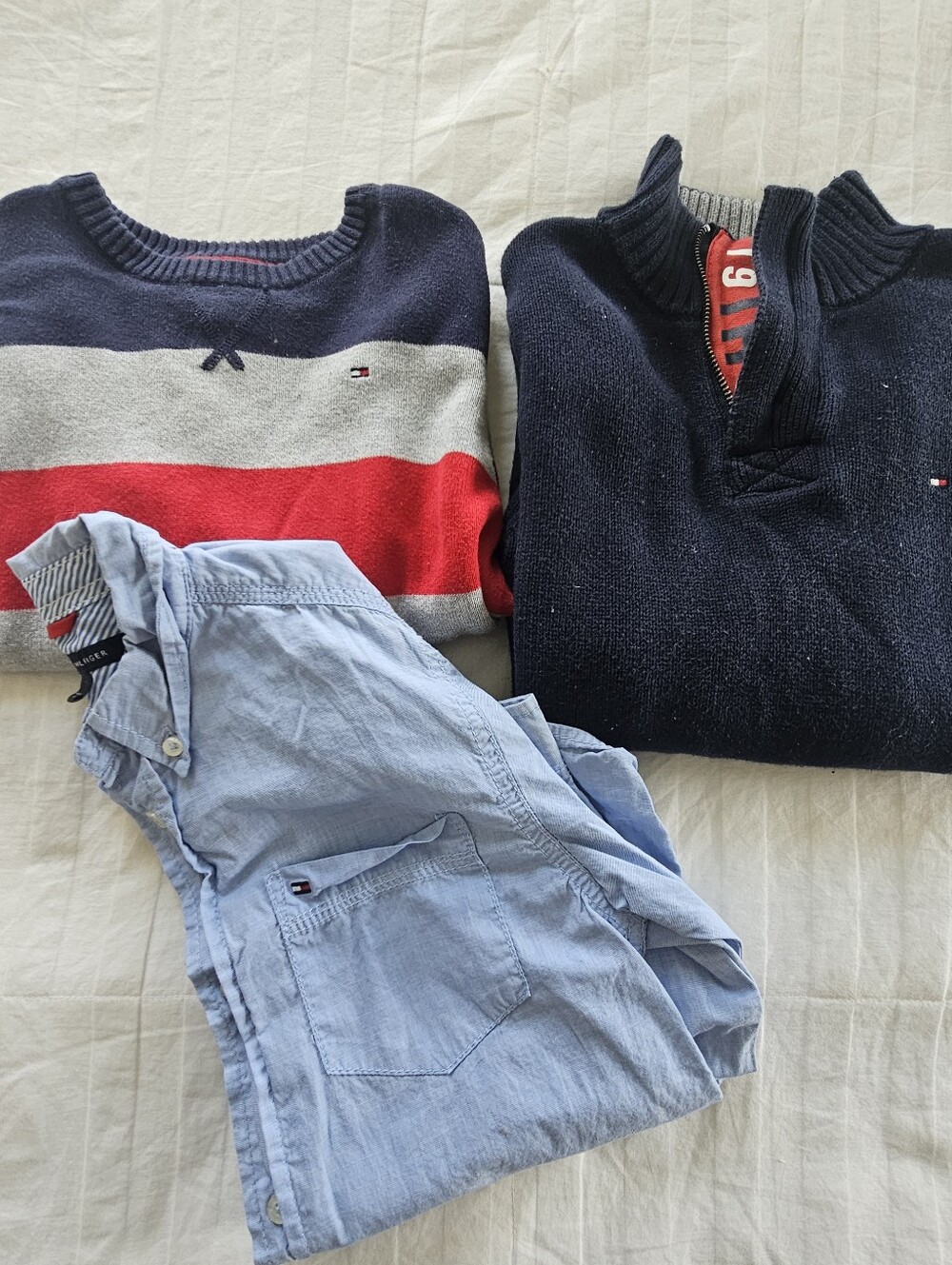 Tommy Hilfiger Cotton Button Down Shirt and Sweater Bundle, Size 7